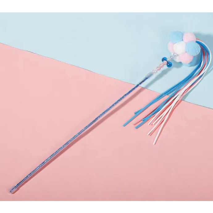 Cần câu mèo cục bông cao cấp siêu đẹp - Đồ chơi độc đáo cho mèo