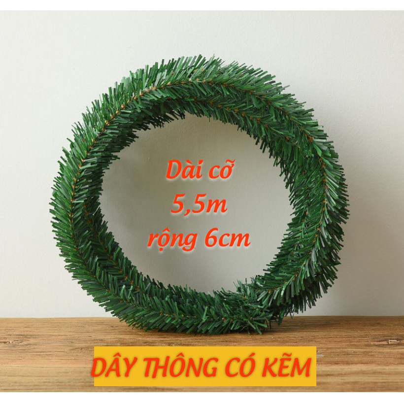 [HCM] Dây thông xanh có kẽm dài cỡ 5,5m rộng 6cm  trang trí Noel, làm vòng nguyệt quế, treo trang trí giáng sinh