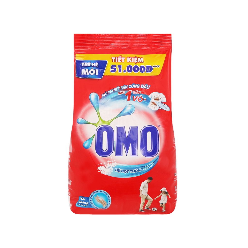 Bột giặt quần áo OMO xoáy bay vết bẩn 380g