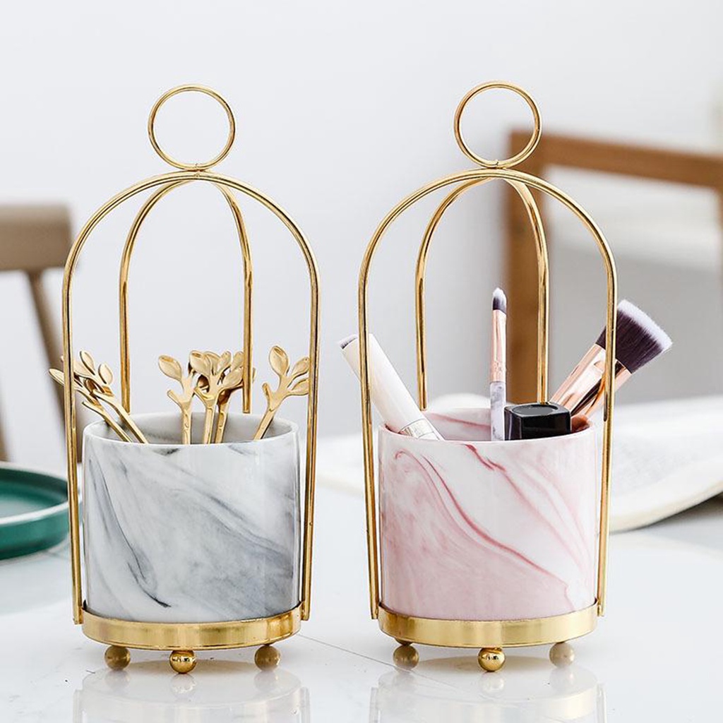 Lọ hoa bằng sứ có giá đỡ treo trang trí 01