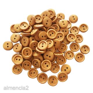 [Almenclafdmy] 100 Nút Gỗ Tròn Handmade -Scrapbooking-Crafting-Sewing 13mm 15mm