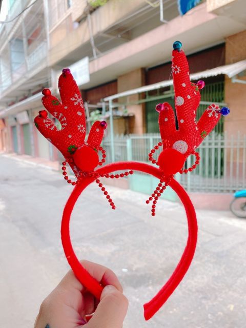 CÀI TÓC NOEL SỪNG TUẦN LỘC MẪU KIM TUYẾN