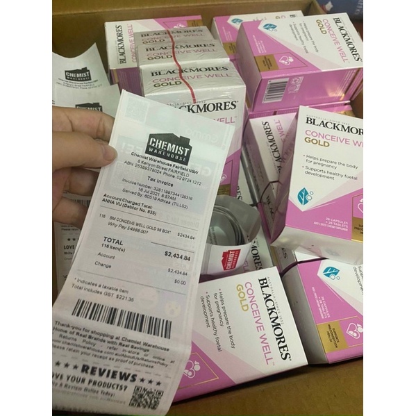 VIÊN UỐNG TĂNG KHẢ NĂNG THỤ THAI- BỔ TRỨNG ÚC BLACKMORE CONCEIVE WELL GOLD - 56v