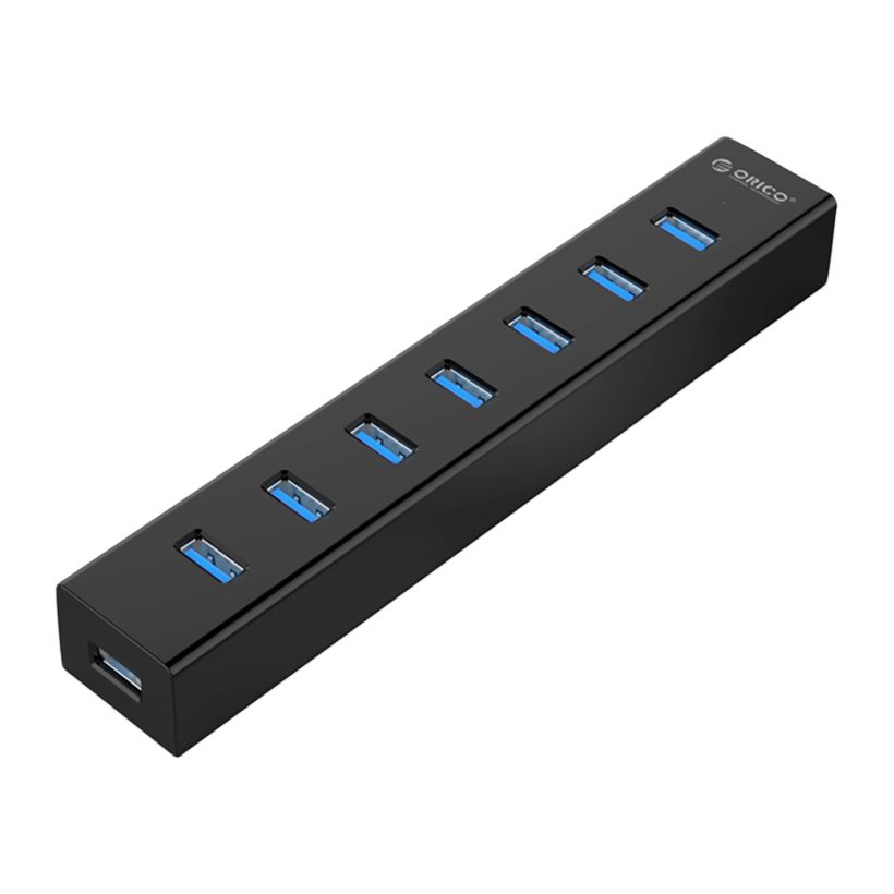 Bộ chia USB HUB 7 cổng có nguồn Orico H7013-U3-AD (Màu đen)