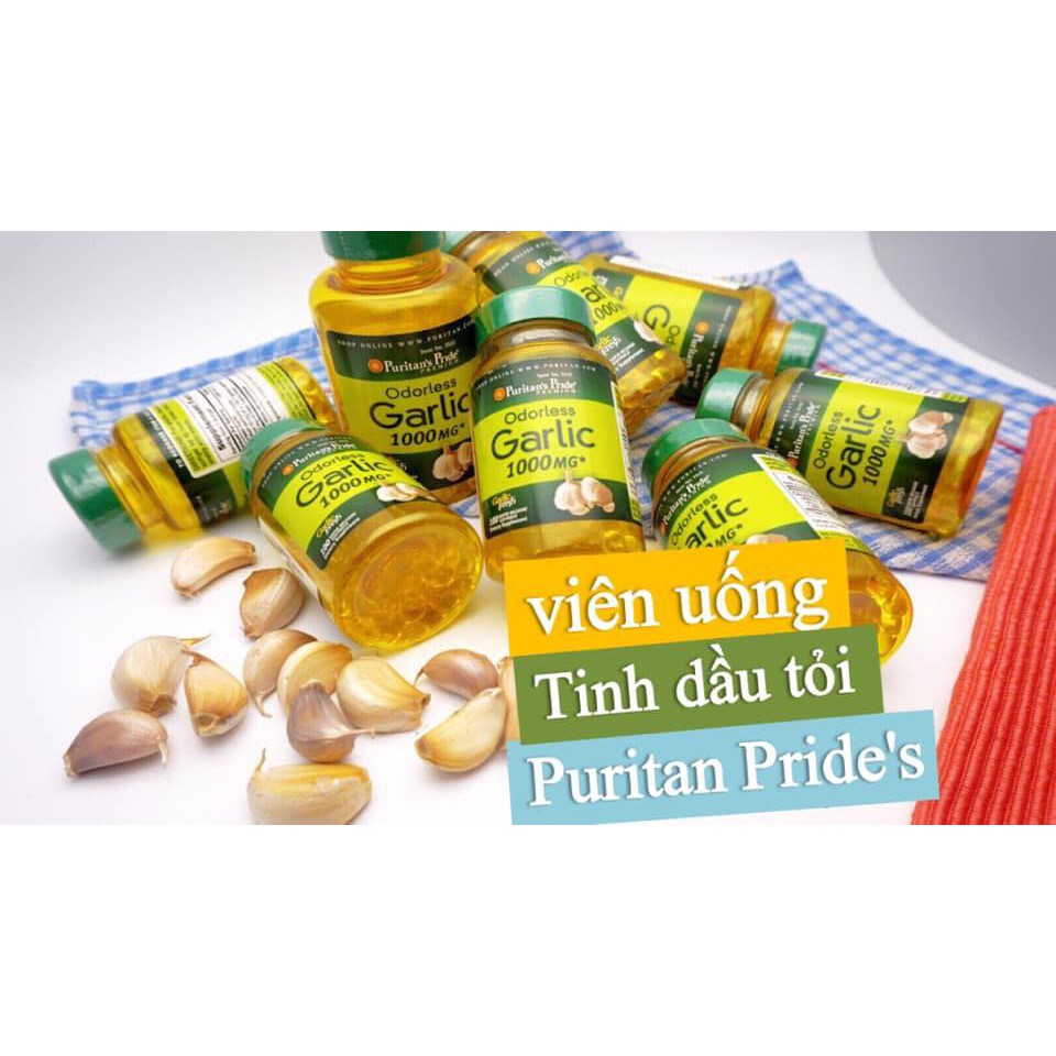 TINH DẦU TỎI MỸ Garlic Puritans Pride 1000mg của Mỹ 100 viên [CÓ TEM CHỐNG HÀNG GIẢ] | BigBuy360 - bigbuy360.vn