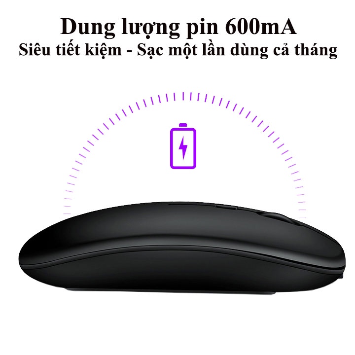 Chuột không dây HXSJ M01 sạc pin chống ồn thiết kế ôm tay thoải mái tương thích laptop tablet pc - Hàng Chính Hãng