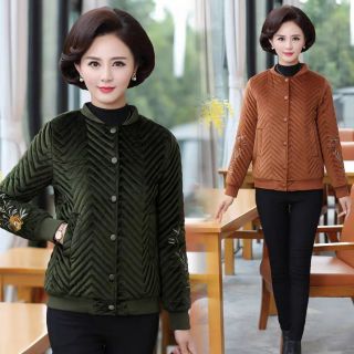 Áo khoác nữ trung niên thời trang thu đông( sẵn nâu)