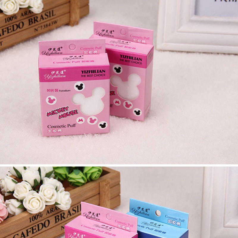 Hộp 50 Miếng Bông Tẩy Trang Bằng Vải Không Dệt Dùng Một Lần Tiện Dụng