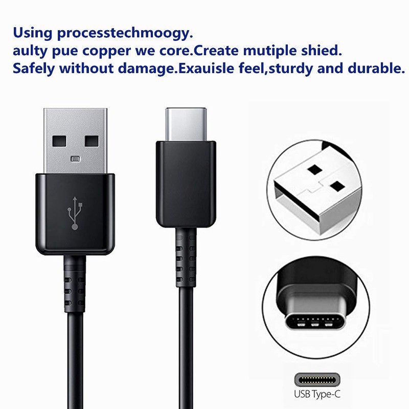 Nguồn gốc Bộ sạc cáp USB Samsung S8 Type C S8 + S9 S10 A8 A9 Plus Note8 Note9 Bộ chuyển đổi cáp dữ liệu sạc nhanh Type-C Đầu sạc