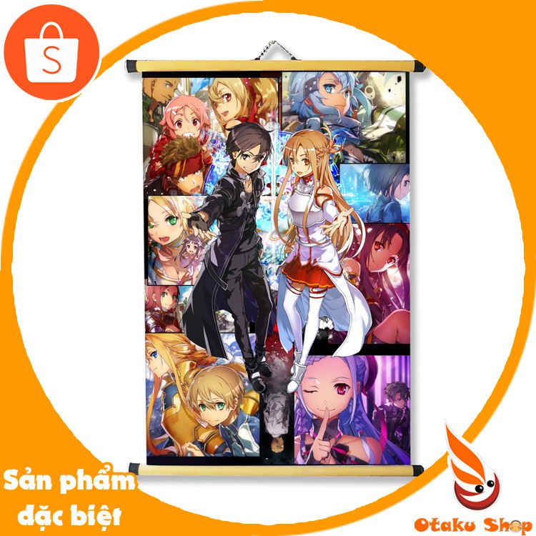 Tranh Treo vải A2 trang trí phòng in hình Anime Sword Art Online - Otakushop