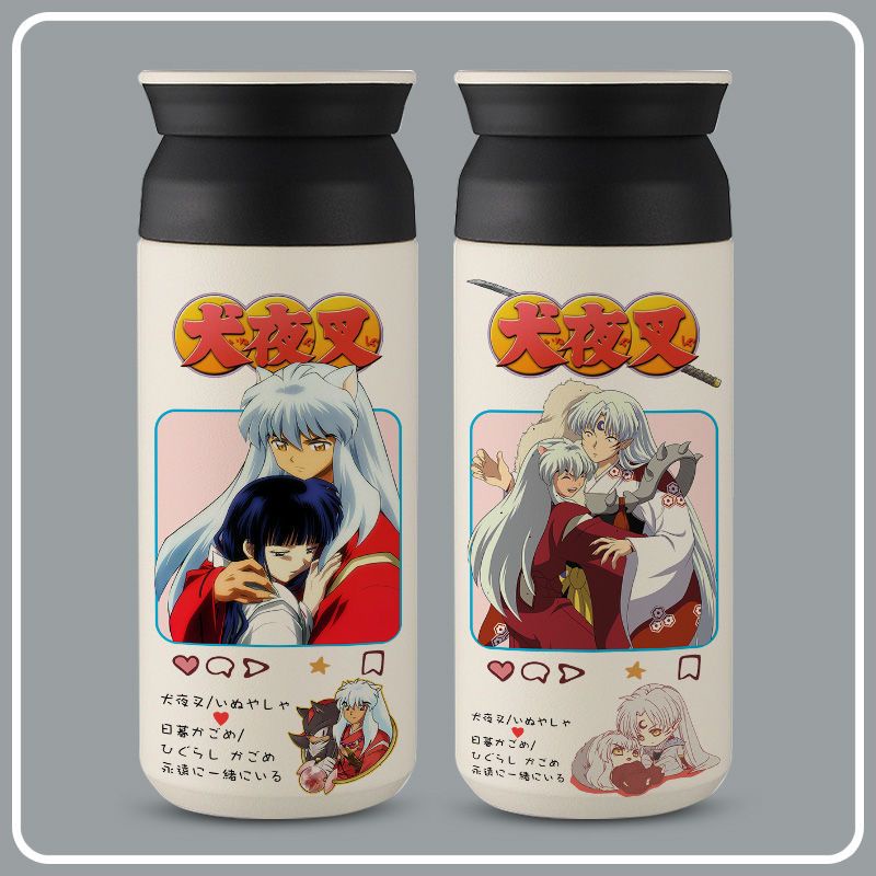 Inuyasha Bình Nước Giữ Nhiệt Bằng Thép Không Gỉ Hai Chiều Phong Cách Anime Nhật Bản