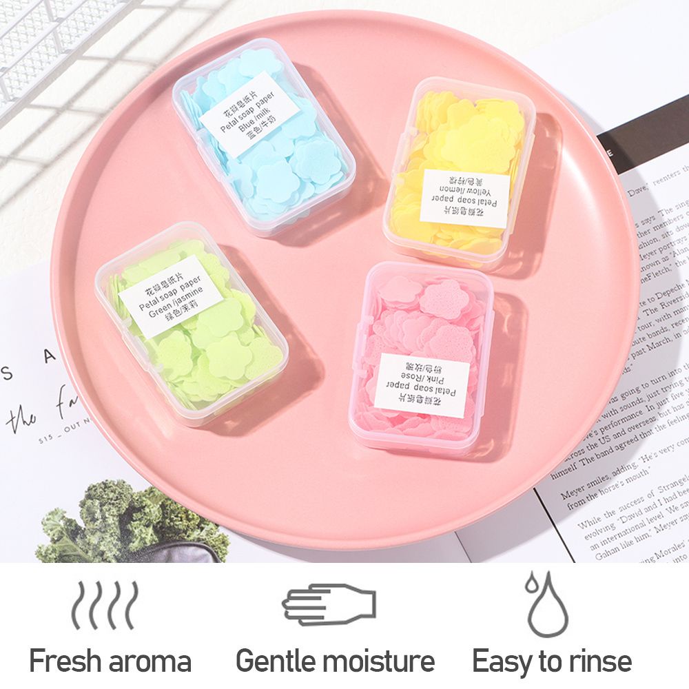 [Hàng mới về] Hộp đựng xà phòng giấy rửa tay tạo bọt hình bông hoa mini nhỏ gọn tùy chọn màu sắc cho phòng tắm