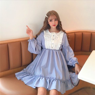 CiCi💎 Đầm babydoll lolita cổ vuông trắng 2 màu