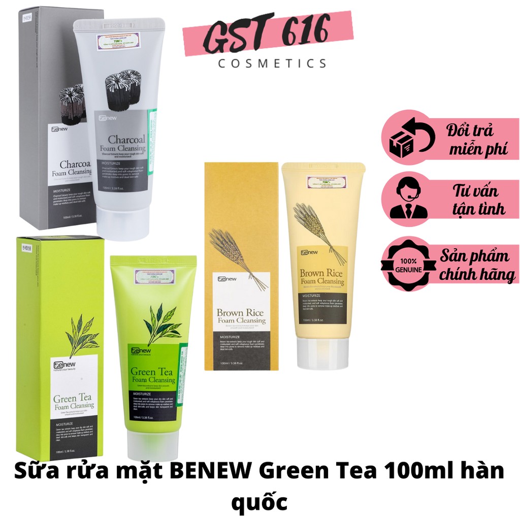 Sữa rửa mặt BENEW Green Tea 100ml hàn quốc