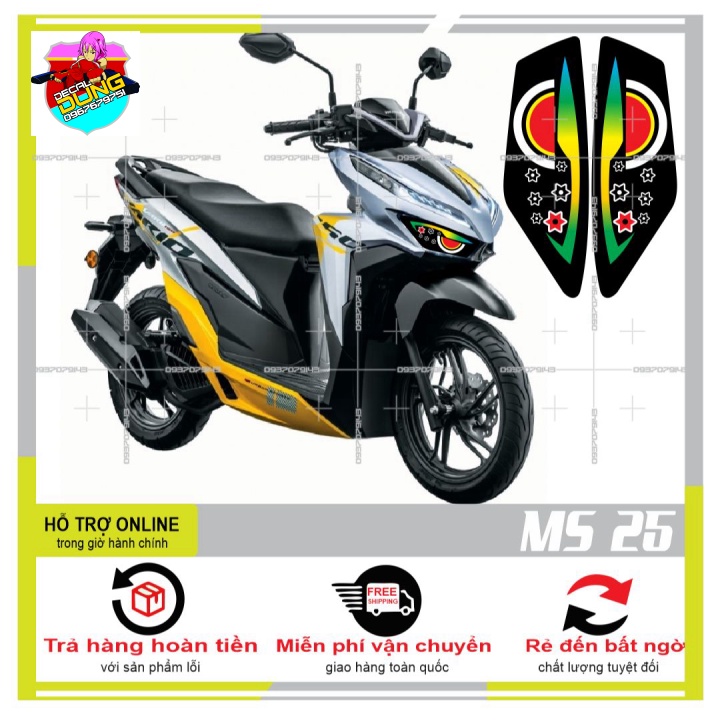 DECAL DÁN ĐÈN SƯƠNG MÙ XE VARIO 2020 (DECAL TRONG SUỐT) MS 25 - DUNG DECAL