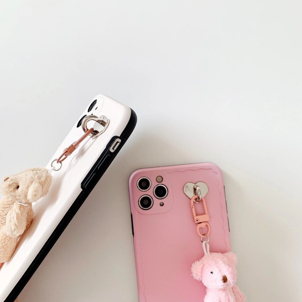 Ốp Điện Thoại Kèm Móc Khóa Hình Gấu Cho Iphone 7 7 Plus8 8plus Xr X / Xs Xs Max 11 11 Pro Max 12 12 Pro 12 Pro Max
