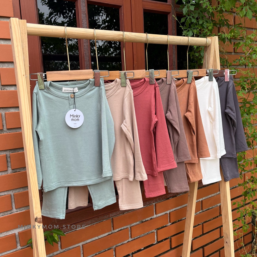BỘ DÀI TAY THUN THUN TĂM CÚC MINKYMOM QUẢNG CHÂU