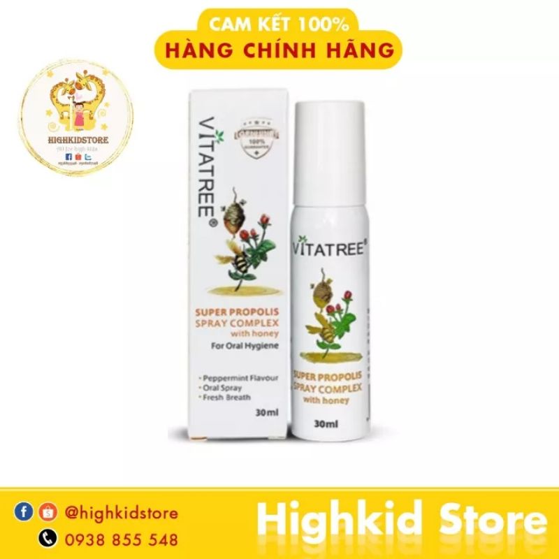 Xịt keo ong vitatree Super Propolis Úc 30ml mẫu mới date 2024