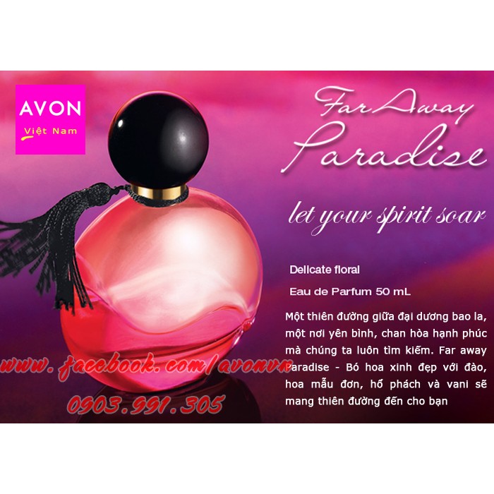 FREE SHIP CHÍNH HÃNG NƯỚC HOA NỮ AVON FAR AWAY PARADISE 50ML