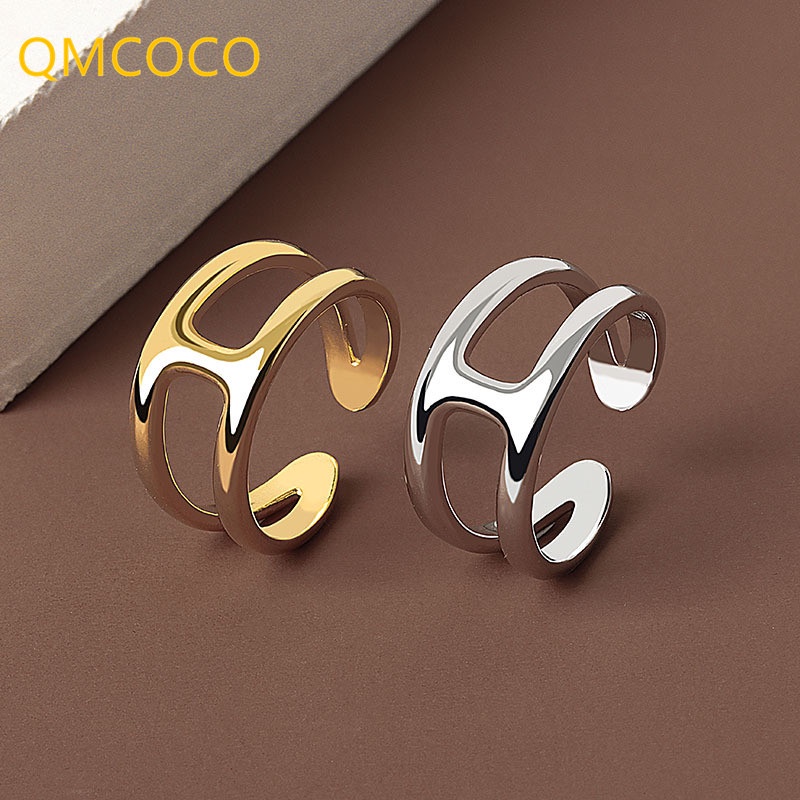 Nhẫn Hở Mạ Vàng / Bạc Thiết Kế Đục Lỗ Thời Trang Cho Nam Và Nữ
