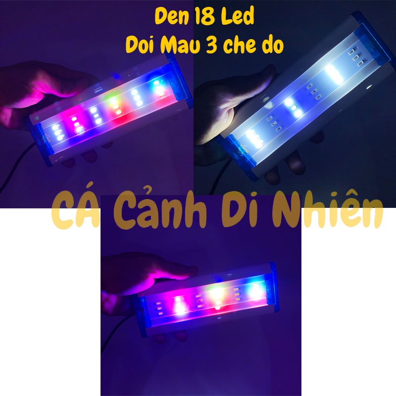 Đèn LED máng kẹp thành hồ cá 20-30 cm 2 dãy màu TRẮNG 18 LED P300