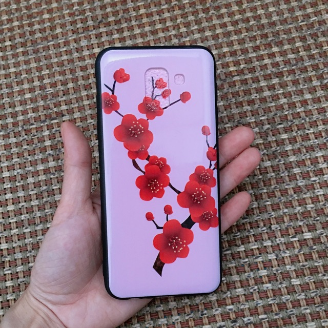 Ốp sam sung J6 (2018) Hoa Đào đỏ