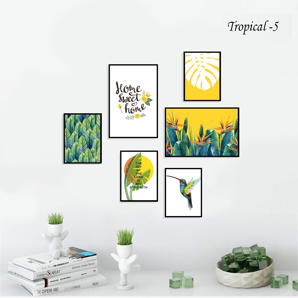 Bộ tranh 6 tấm decor hiện đại dán tường SIZE LỚN, chống nước, bền màu 10 năm không phai, tặng kèm keo 2 mặt