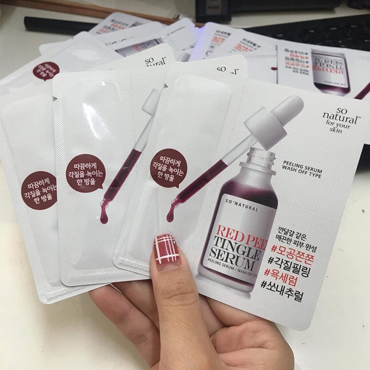 Red Peel Tingle Serum Sample, Peel Da Sinh Học So Natural Giúp Thay Da Lão Hóa Cải Thiện Da Trắng Sáng Gói 2.5ml