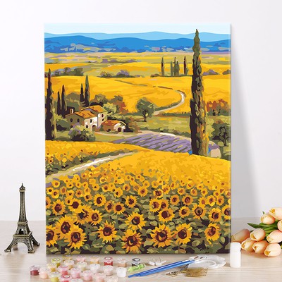 [Order-Sẵn tranh 10,12 khung 2.5cm, 7,14 khung 1.6cm]Tranh sơn dầu số hóa tự tô màu hình phong cảnh | BigBuy360 - bigbuy360.vn