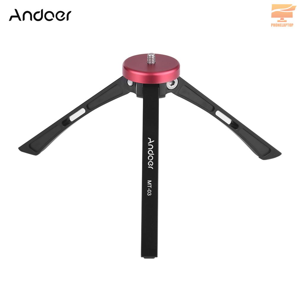 Giá Đỡ Ba Chân Andoer Mt-03 Bằng Hợp Kim Nhôm Có Ốc Vít 1 / 4-3 / 8 Inch Cho Máy Ảnh Canon Nikon Sony Dslr Ildc Action. 20kg