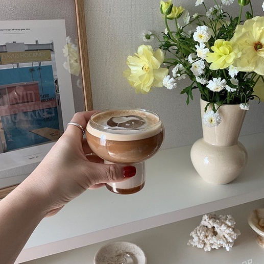 Ly Thủy Tinh Uống Cocktail / Sữa Chua / Cà Phê Trong Suốt Sáng Tạo 300ml