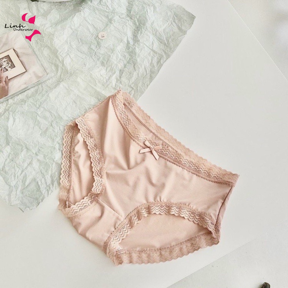 Set 3 chiếc quần lót lụa cao cấp kháng khuẩn , quần lót viền ren mềm mịn thoáng mát Phương Linh Underwear