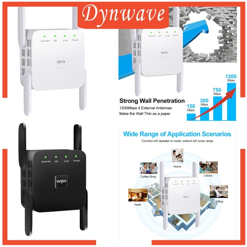 Thiết Bị Khuếch Đại Tín Hiệu Wifi Không Dây 1200mbps 2.4g 5g 4 Ăng Ten | BigBuy360 - bigbuy360.vn