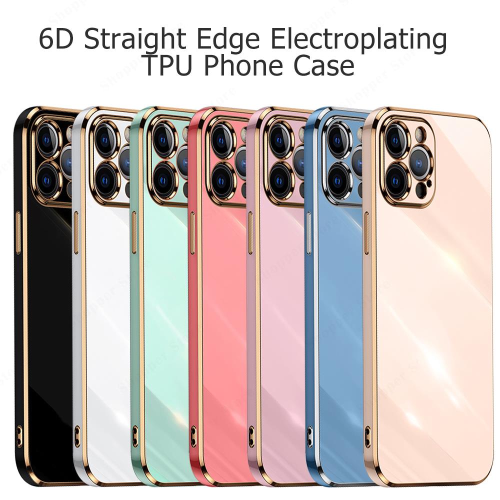 Ốp Điện Thoại Silicon Mềm Chống Sốc Mạ Sang Trọng Cho iPhone 6 6S 7 8 Plus SE 2020 X XR XS MAX