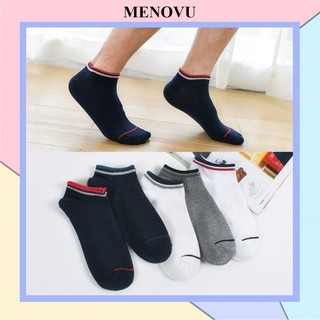 Set 3 đôi tất lười nam Menovu vớ nam cổ ngắn nano xuất Nhật viền cổ cao cấp TN04