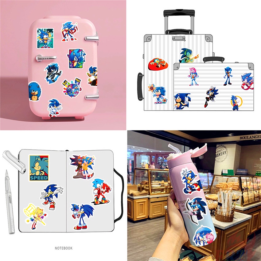 ❉ Set 07 Miếng Dán Hình Sonic The Hedgehog Series ❉ Bộ 50 Hình Dán Sonikku za Hejjihoggu Thời Trang