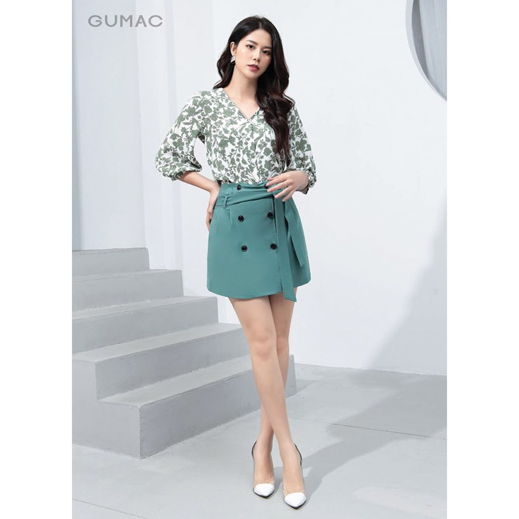 [Mã WABRGU152 giảm 10% tối đa 50k đơn từ 250k] Chân váy nữ chữ A phối nút VA10205 GUMAC | BigBuy360 - bigbuy360.vn