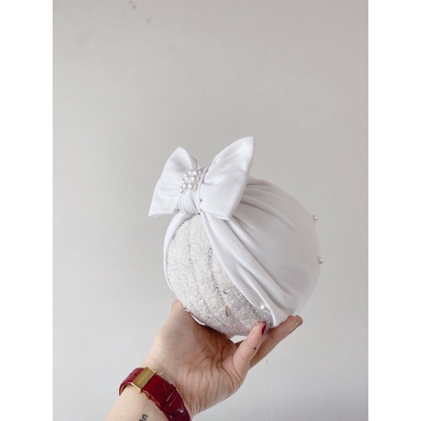 Mũ turban đính ngọc sang chảnh cho bé yêu. ( 4-7kg. 6-9kg)