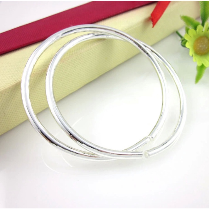 Kiềng tay mạ bạc 925 Sz083 kiểu dáng đơn giản thời trang cho nữ