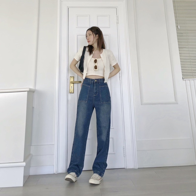 JANET STUDIO • Quần jean 2 túi trước