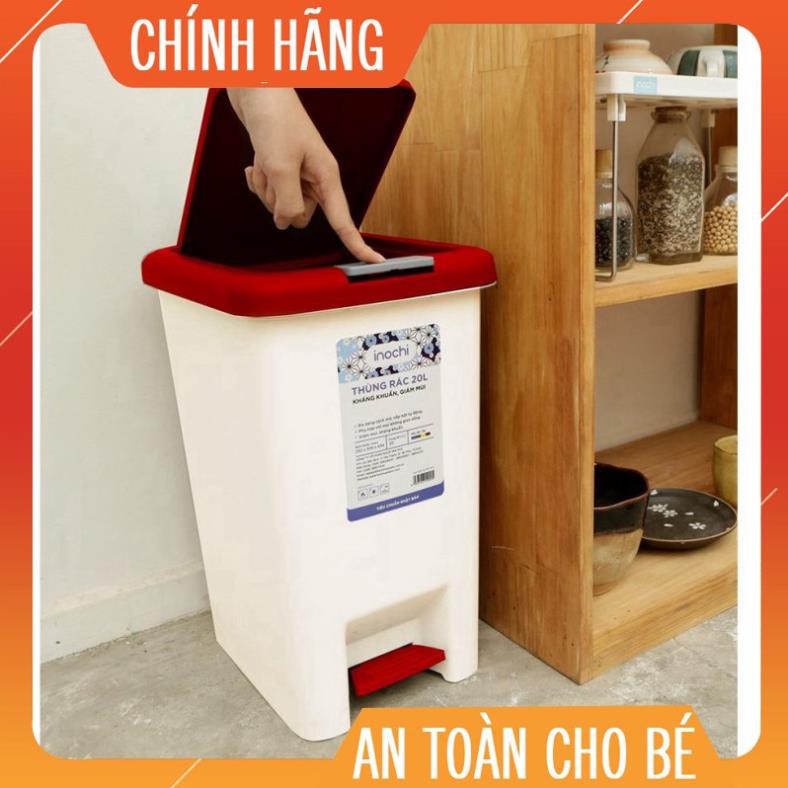 Thùng rác đạp chữ nhật Inochi 20L (tiêu chuẩn Nhật Bản)