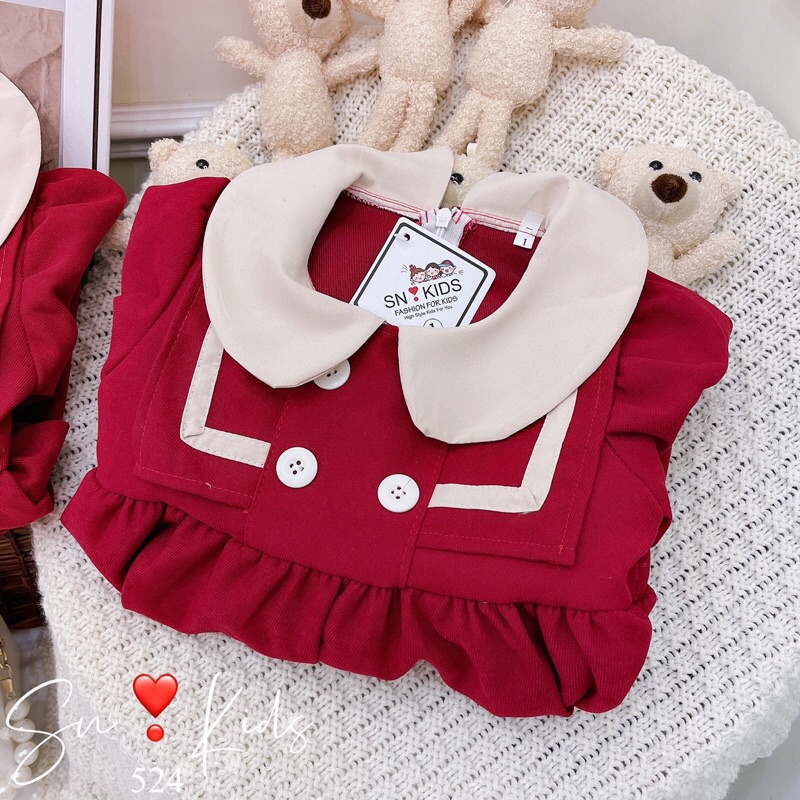 (jean baby kho sỉ ) váy ,đầm babydoll phong cách vintage cho bé 8-22kg