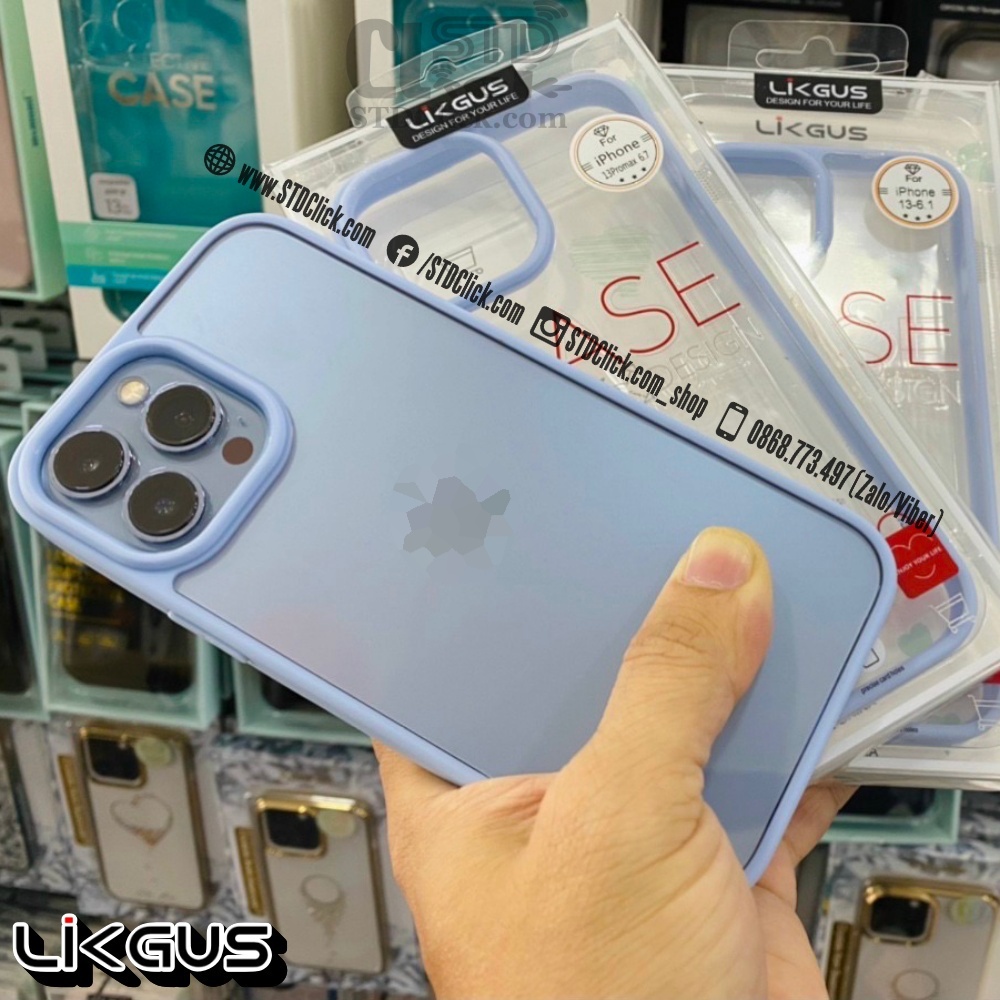 ỐP LƯNG IPHONE 13 PRO MAX - 13 PRO - 13 LIKGUS CHÍNH HÃNG SIÊU MỎNG LƯNG NHỰA CỨNG TRONG VIỀN DẺO