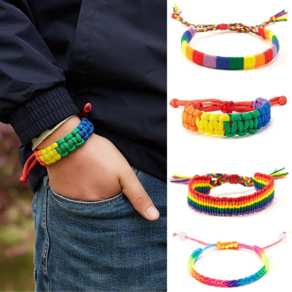 Vòng Tay Dây Bện Mặt Cầu Vồng LGBT Thời Trang