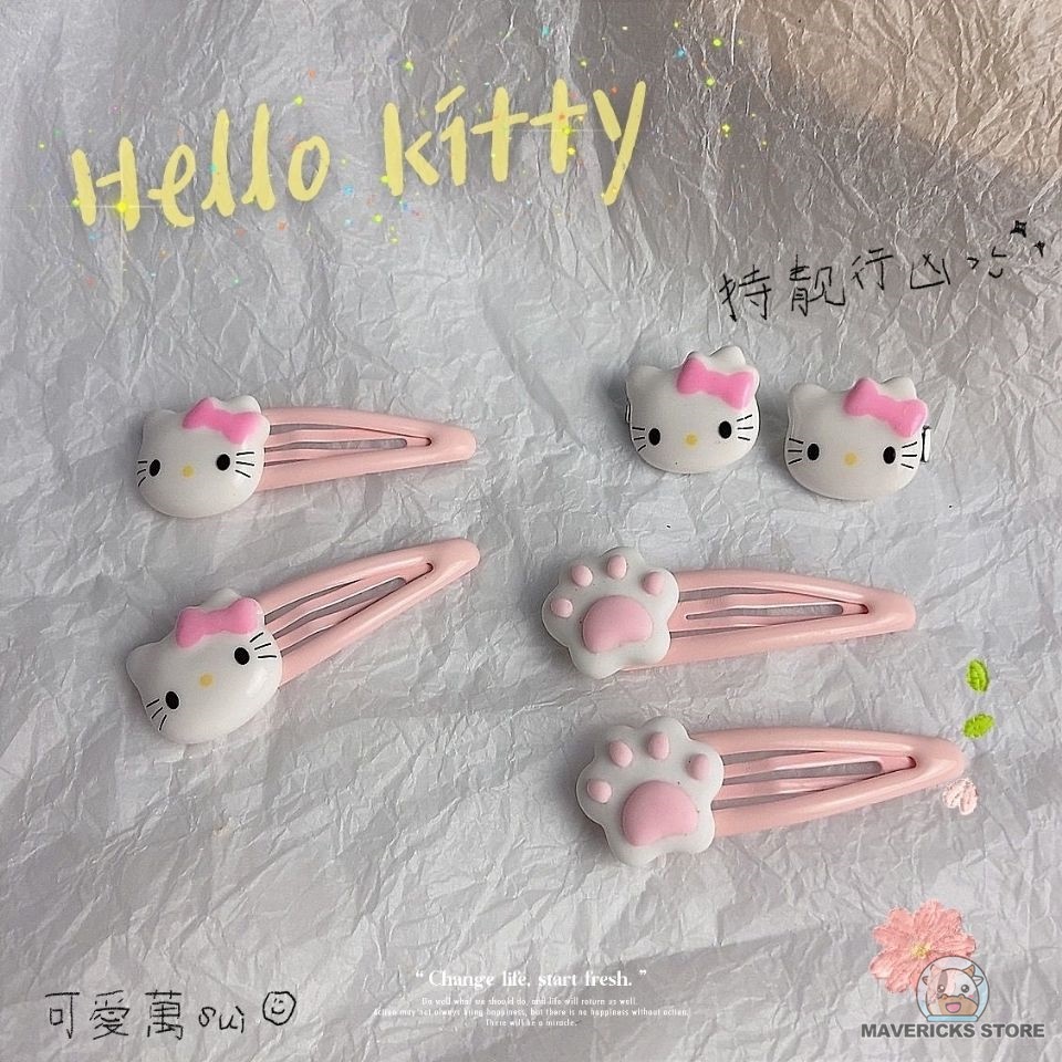 Kẹp tóc hình Hello Kitty dễ thương phong cách Hàn Quốc