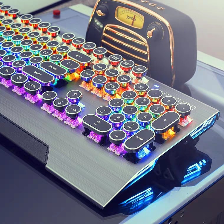 [Mã ELCLCOIN9 hoàn 5% xu đơn 500k] Bàn phím cơ YiNDIAO LEB RGB Vỏ thép siêu đẹp ( Blue switch + Black Switch)