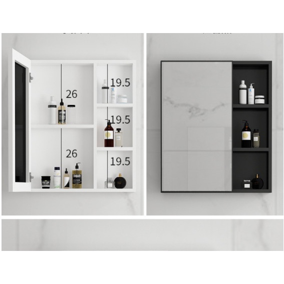 Tủ gương toàn thân nhà vệ sinh, tủ gương vuông  trang trí phong cách bắc âu hiện đại đa năng