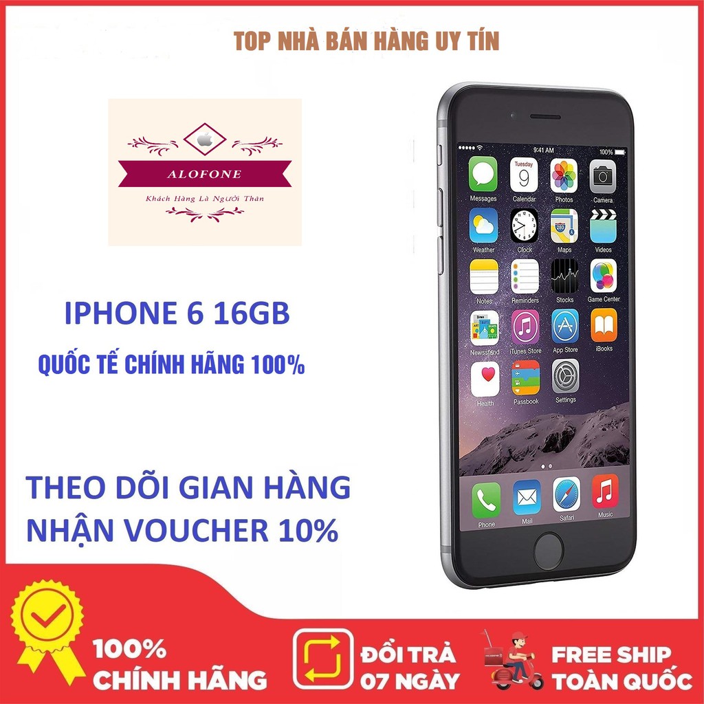 Điện thoại Apple iPhone 6 - 16GB. Bản quốc tế Full box Full phụ kiện - Bảo hành 6 tháng - Đổi trả miễn phí | BigBuy360 - bigbuy360.vn