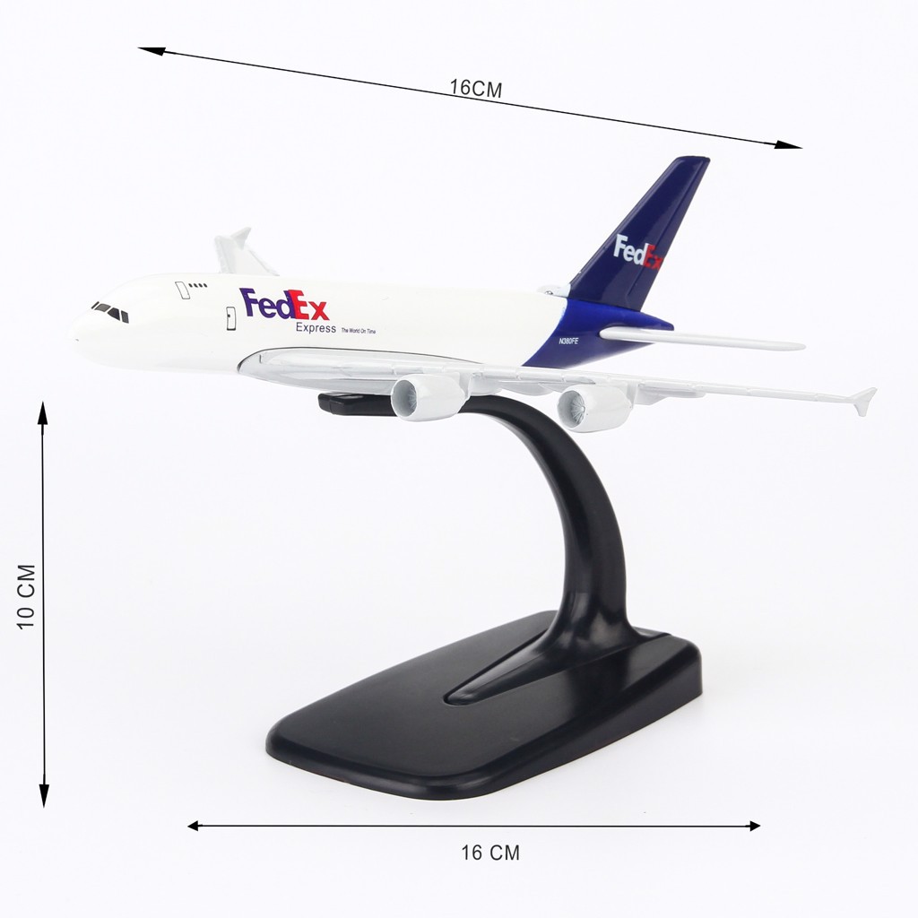 Mô hình máy bay FedEx Express Airbus A380 16cm Everfly