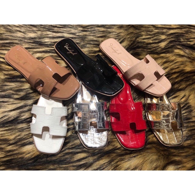 Dép lê hm vân rắn full màu